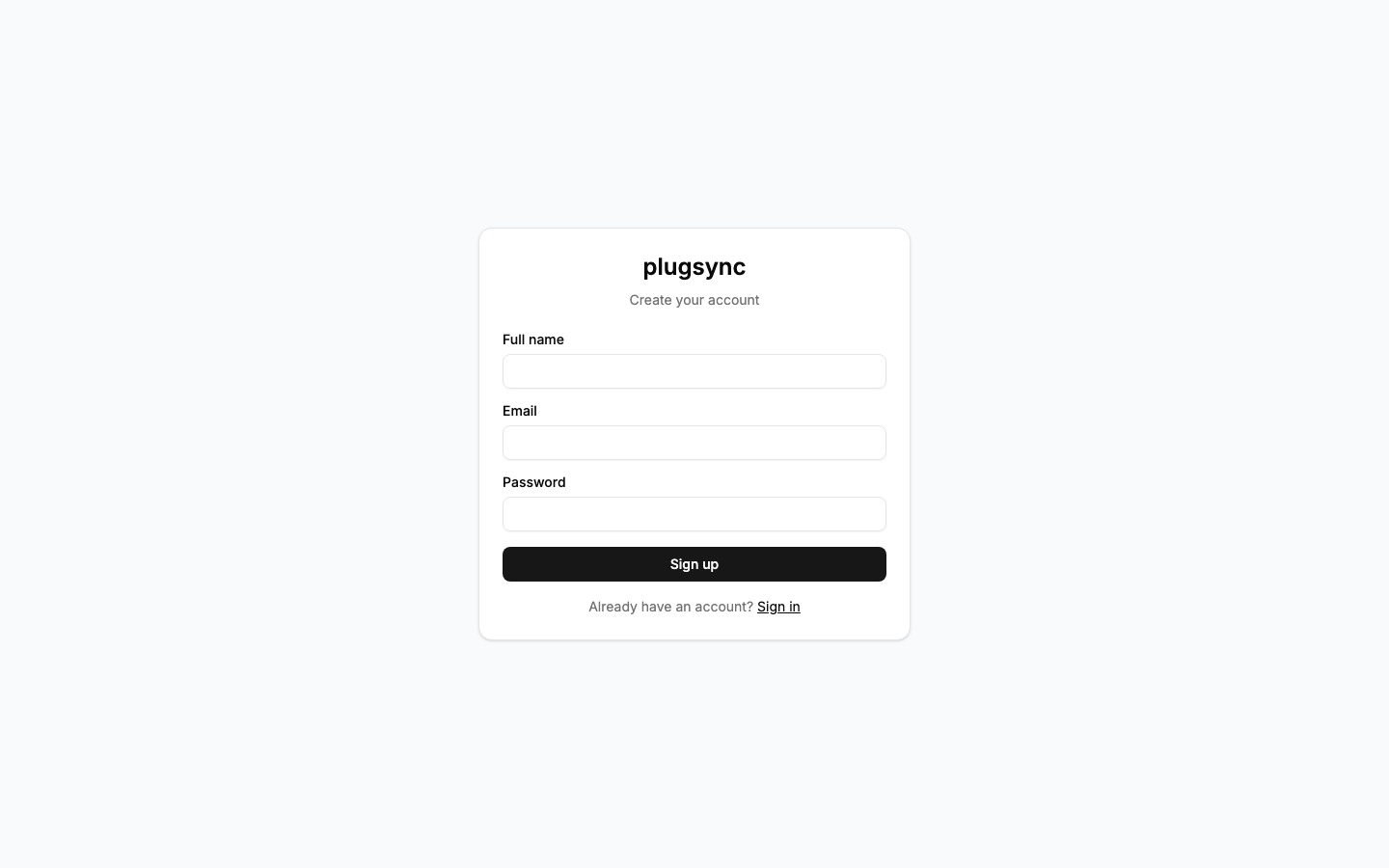 Signup form
